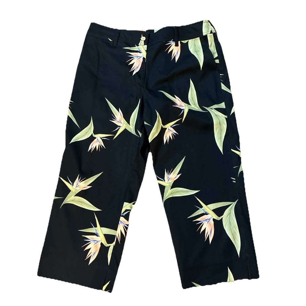 Banana Bay Resortwear Bird Of Paradise Floral Print Pants Size L Tropical Beach